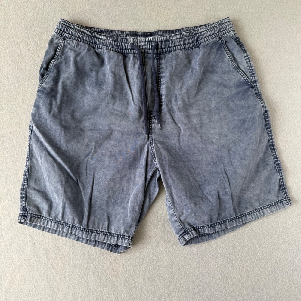 H&M Divided Men's Shorts Size 32 Blue Washed Cotton Drawstring Skater Streetwear